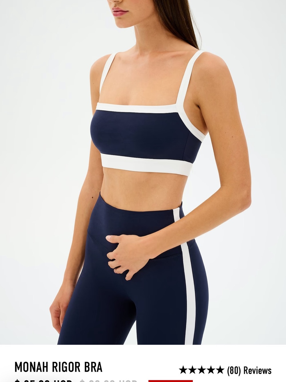 Splits59 NWT MONAH RIGOR BRA INDIGO/CREAM NWT SIZE MEDIUM - Picture 3 of 6